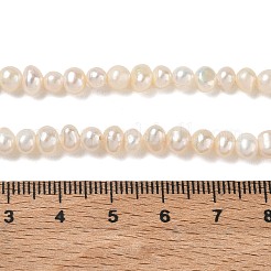 天然養殖淡水パールビーズ連売り  グレード2a+  ポテト  ベージュ  4.8~5.2mm  穴：0.5mm  約79~80個/連  13.58~13.78''（34.5~35センチメートル）&nbsp;PA-CBAC463-26