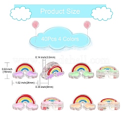 40Pcs 4 Colors Transparent Acrylic Enamel Beads&nbsp;OACR-CJ0001-24