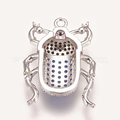 Brass Micro Pave Cubic Zirconia Pendants&nbsp;ZIRC-K078-04