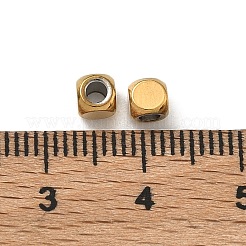 304ステンレススチールビーズ  キューブ  イオンプレーティング（ip）  長持ちメッキ  ラックめっき  18KGP本金メッキ  4x4x4mm  穴：1.5mm&nbsp;STAS-P448-03A-G