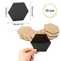 アクリル板  六角  ブラック  80x92x2.5mm&nbsp;DIY-NB0004-79