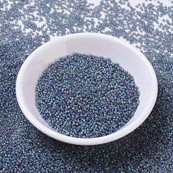 MIYUKIラウンドロカイユビーズ  日本製シードビーズ  11/0  （rr152fr）マット透明グレーab  11/0  2x1.3mm  穴：0.8mm  約50000個/ポンド&nbsp;SEED-G007-RR0152FR