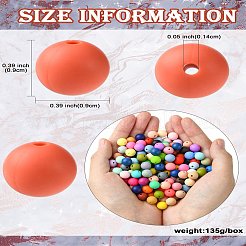 食品グレードの環境に優しい丸型シリコンビーズ200個。  ラウンド  ミックスカラー  9mm  穴：1.4mm&nbsp;SIL-CJ0001-90