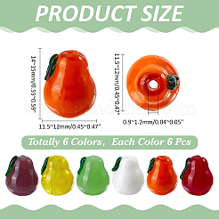 36Pcs 6 Colors Handmade Lampwork Beads&nbsp;LAMP-ME0001-28