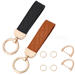 2袋 2色 PUレザーキーホルダー  合金と  ゴールドカラー  ミックスカラー  146mm 1個/色&nbsp;KEYC-CL0001-27B