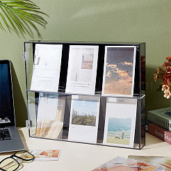 2-Tier Rectangle Wall Mounted Acrylic Baseball Card Display Cases with Magnetic Lid&nbsp;ODIS-WH0331-19A