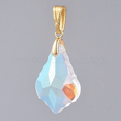 AB Color Plated Electroplate Glass Pendants&nbsp;PALLOY-JF00446-01