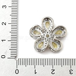 真鍮パヴェキュービックジルコニア5枚花びらフラワーマルチ連リンク  プラチナ  ラックめっき  長持ちメッキ  カドミウムフリー＆鉛フリー  ミックスカラー  20x20.5x5.5mm  穴：4x2mm&nbsp;KK-I276-30P