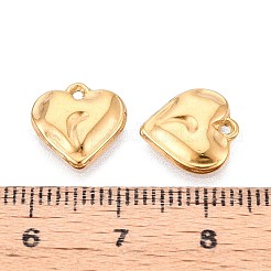 304ステンレススチールチャーム  ハートチャーム  イオンプレーティング（ip）  16KGP本金メッキ  11.5x11.5x2mm  穴：1.1mm&nbsp;STAS-T065-24B-G