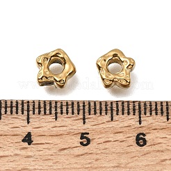 304ステンレススチールビーズフレーム  スター  イオンプレーティング（ip）  18KGP本金メッキ  7x7x4mm  穴：1.6mm  内径：2mm&nbsp;STAS-L315-009G