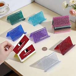 12Pcs 12 Colors Glitter Acrylic Business Card Holder&nbsp;AJEW-WA0004-92