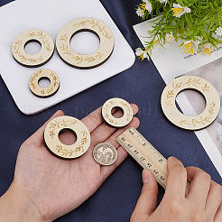 小さなボール用木製ディスプレイベース 6 個 3 サイズ  フラットラウンド  湯通しアーモンド  3.5~6.8x0.6cm  2pcs /サイズ&nbsp;ODIS-FG0001-98