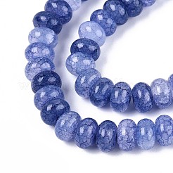 ガラスビーズ連売り  模造ソーダライト  ロンデル  染め  スチールブルー  8~8.5x4.5~5mm  穴：1~1.2mm  約155~159個/連  30.12~31.30インチ（76.5~79.5cm）&nbsp;X-GLAA-N059-5x8mm-18