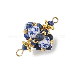 Glass & Porcelain & Natural Lapis Lazuli Connector Charms&nbsp;PALLOY-MZ01368