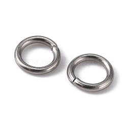 変色しにくい304ステンレススチール製オープン丸カン  ラウンド  ステンレス鋼色  18ゲージ  6x1mm  内径：4mm&nbsp;STAS-Q186-02-6x1mm