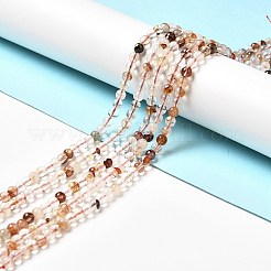 天然レッド ヘマトイド クォーツ/鉄系クォーツ ビーズ 連売り  ファイアークォーツ  ラウンド  4.5~5mm  穴：0.8mm  約88~89個/連  15.43''（39.2センチメートル）&nbsp;G-H282-06