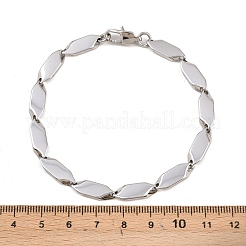 304 Stainless Steel Rhombus Link Chain Bracelets for Men Women&nbsp;BJEW-G766-04P