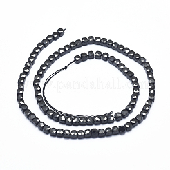 天然石ブラックスピネルビーズ連売り  多面カット  キューブ  4x4x4mm  穴：0.6mm  90~100個/連  15インチ（38cm）&nbsp;G-D0003-B08