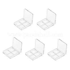 DIYの空のアイシャドウパレット  空の丸いアルミパレットパン付き  透明  60x60.5x10.5mm&nbsp;MRMJ-OC0001-21