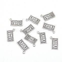 亜鉛合金チャーム  ジュエリーにはDIYアクセサリー  ドル紙幣の形  アンティークシルバー  20x12.5x2mm  穴：1.5mm&nbsp;PALLOY-TAC0015-10B