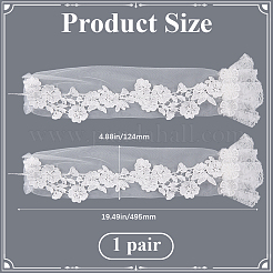 1 Pair Flower Pattern Polyester Lace Long Fingerless Gloves&nbsp;AJEW-CY0001-60A