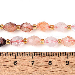 Natural Hematoid Quartz/Ferruginous Quartz Beads Strands&nbsp;G-N342-35-8x6-13