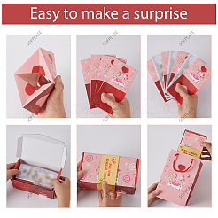 誕生日用厚紙 DIY サプライズギフトボックス クリエイティブ バウンスボックス セット  濃いピンク  バウンスボックス: 14.6x7.5x0.15cm&nbsp;DIY-WH20031-064C