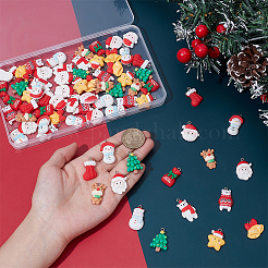 72Pcs 12 Styles Christmas Theme Opaque Resin Pendants&nbsp;RESI-UN0001-11