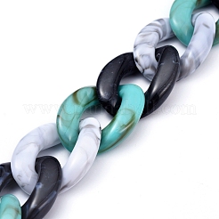 Three Tone Handmade Acrylic Curb Chain Sets&nbsp;AJEW-JB00601