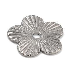 変色防止304ステンレススチールビーズ  花  ステンレス鋼色  15.5x15.5x1mm  穴：2mm&nbsp;STAS-D197-26P