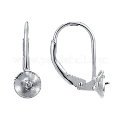 Anti-Tarnish Rhodium Plated 925 Sterling Silver Leverback Earring Findings&nbsp;X-STER-I017-084I-P