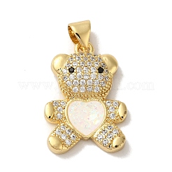 Rack Plating Brass Micro Pave Clear Cubic Zirconia Pendants&nbsp;KK-P268-05