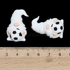 サッカーをテーマにしたシリコンビーズ  焦点ビーズ  ブラック  gnome  30x19x15mm  穴：2mm&nbsp;SIL-B081-01C