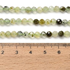 天然石プレナイトビーズ連売り  多面カット  ラウンド  4~4.5mm  穴：0.8mm  約90~92個/連  14.96''（38センチメートル）&nbsp;G-F838-A01-4mm