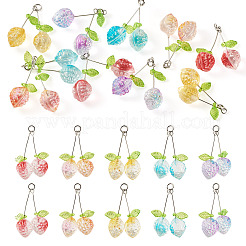 10Pcs 5 Styles Transparent Spray Painted Glass Pendants&nbsp;PALLOY-TADJ00001