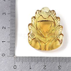 ガラスチャーム  キツネのチャーム  ゴールド  30x24x10mm  穴：1mm&nbsp;GLAA-G121-05L