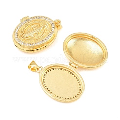 Religion Brass Locket Pendants&nbsp;KK-D232-19G-01