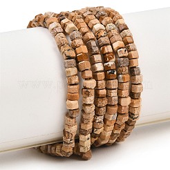 Natural Picture Jasper Beads Strands&nbsp;G-G345-C25-2x4mm
