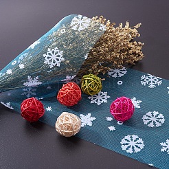 Snowflake Deco Mesh Ribbons&nbsp;OCOR-P010-G13