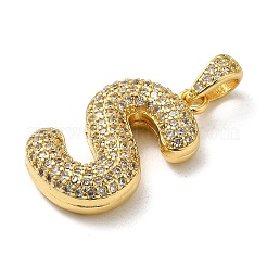 Brass Micro Pave Cubic Zirconia Pendants&nbsp;KK-E061-03G-19