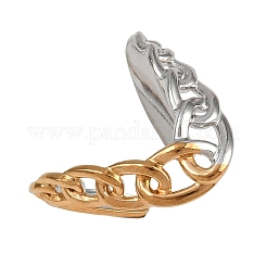 女性用304ステンレススチールカフリング  イオンプレーティング（ip）  18KGP本金メッキ  内径: 調節可能  21mm&nbsp;RJEW-L133-03GP-03