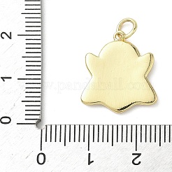 ハロウィーンテーマの真鍮エナメルペンダント  丸カン付き  18KGP本金メッキ  ゴースト  18x16x2mm  穴：3mm&nbsp;KK-L248-01G-05