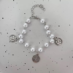 Iron Flat Round with  Saint Benedict Charm Bracelets&nbsp;HP3576
