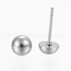 Non-Tarnish 201 Stainless Steel Stud Earring Findings&nbsp;LS-STAS-G179-39P-C