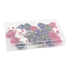 24Pcs 5 Colors Handmade Millefiori Glass Beads&nbsp;LAMP-FS0001-36