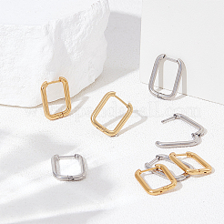 10 Pairs 2 Colors Stainless Steel Huggie Hoop Earrings&nbsp;EJEW-UN0003-05