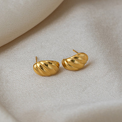 Twist C-shaped Stainless Steel Stud Earrings for Women&nbsp;CV4073