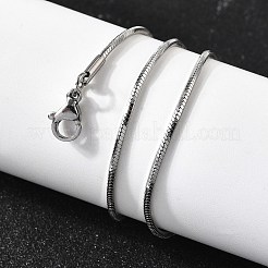 1.5mm 304 ステンレススチール スネークチェーンネックレス 女性用 男性用  ステンレス鋼色  17.72インチ（45cm）&nbsp;LS-STAS-V011-04C-P