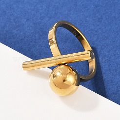 女性用304ステンレススチール指輪  ゴールドカラー  24.5mm  内径：19mm&nbsp;RJEW-Z107-02G