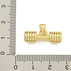 ラックメッキ真鍮チャーム  鉛フリー＆カドミウムフリー  ダンベル  18KGP本金メッキ  8.5x22.5x6.5mm  穴：4.5x3.5mm&nbsp;KK-U029-13G